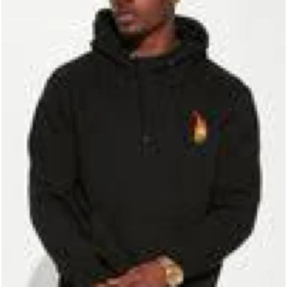 Gildan Hoodie with Flame Design. NEW XL Deep Blue with Kangaroo Pockets. - Picture 1 of 4